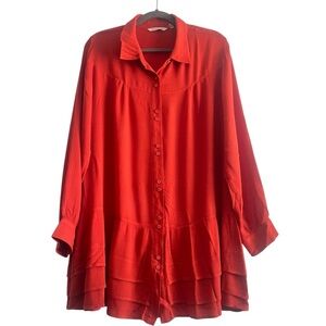 Soft Surroundings Long Sleeve Button Down Tunic Blouse Top Size XL